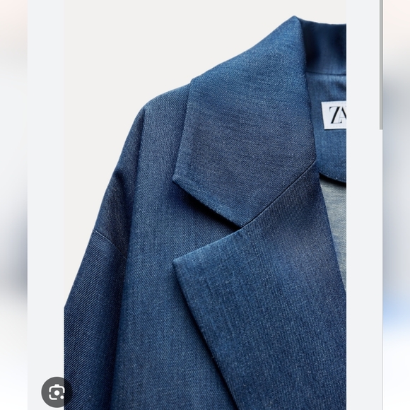 DENIM EFFECT OVERSIZED BLAZER SIZE L - Picture 10 of 10